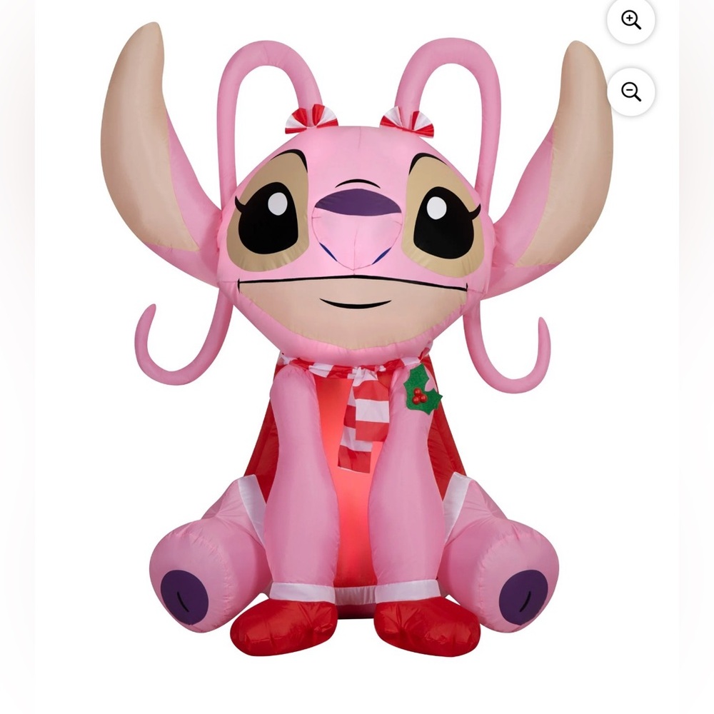 4.5ft Angel Pink Lilo & Stitch w/ Scarf & Bows Christmas Airblown Inflatable NEW